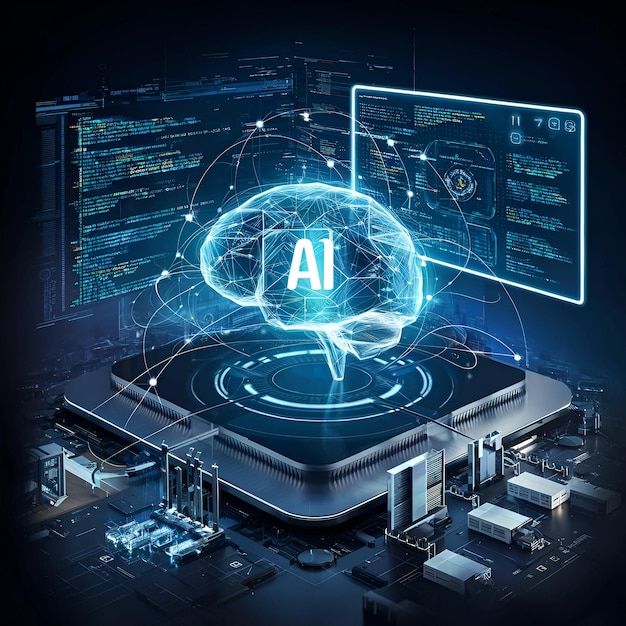 Aipowered data analysis and machine learning coding with digital brains in business intelligence _ Premium AI-generated image